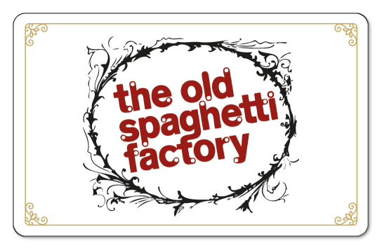 the old spaghetti factory logo on a white background